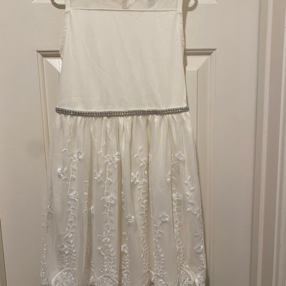 Blueberi boulevard cream colored girls dress